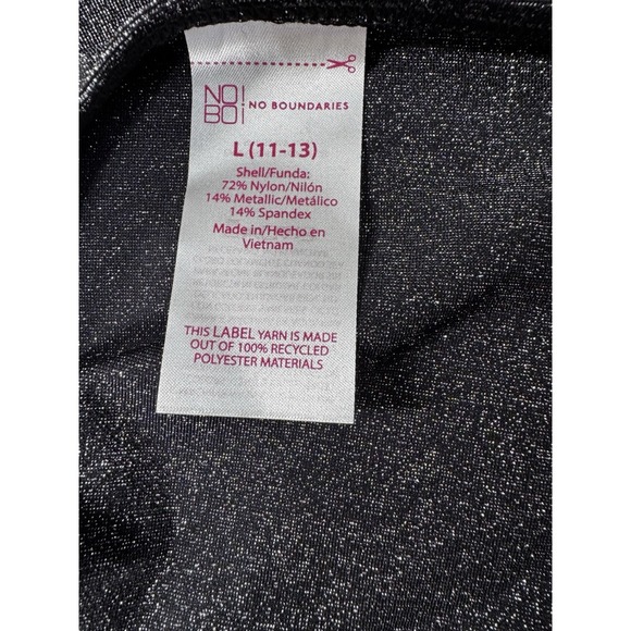 No Boundaries  Black Lurex Cover up skirt Metallic black L 11-13 NWT - Picture 3 of 5